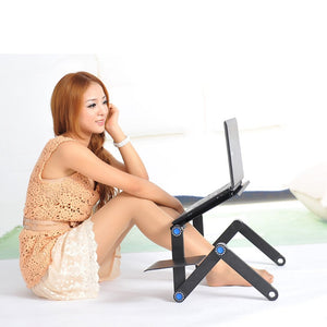 Aluminium Alloy Laptop Desk Folding Portable Laptop Table Notebook Desk Table Stand Bed Sofa Desk Tray Book Holder