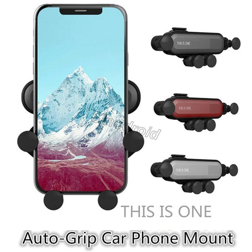Universal Car Phone Holder Air Vent Gravity Linkage Shock Auto-Grip Mount (This Is One)