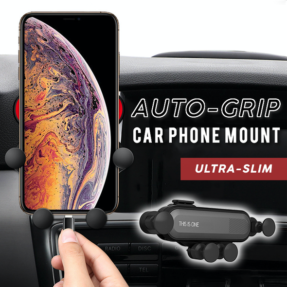 Universal Car Phone Holder Air Vent Gravity Linkage Shock Auto-Grip Mount (This Is One)